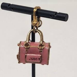 Juicy Couture Pink Enamel Black Yorkie Pet Dog Carrier Charm Jewelry Retired